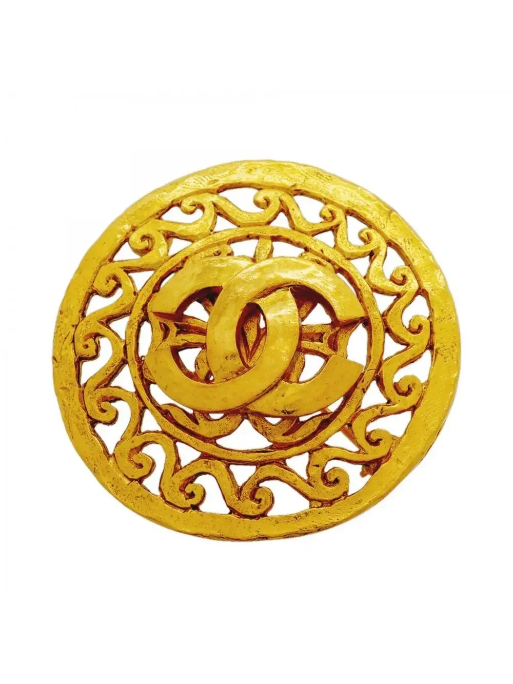 Chanel Cc Logo Circle Brooch Metal #327442C61B